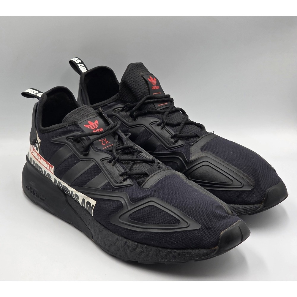 adidas ZX 2K Boost FX7038 Core Black White Mens Size 14 Boost Sneakers